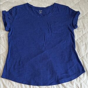 a.n.a Royal Blue Rolled Cuff Sleeve Tee
